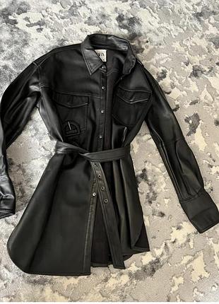 Сорочка куртка zara шкіряна ідеальний стан