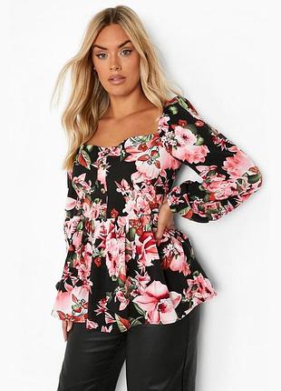 Блуза у кольорах великий розмір батал boohoo uk20