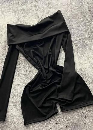 Ефектний комбінезон комбенізон комбез жіночий літній з відкритими плечима плечиками чорний сірий в обтяжку