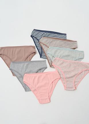 Набор женских трусиков недельок в рубчик 7 штук