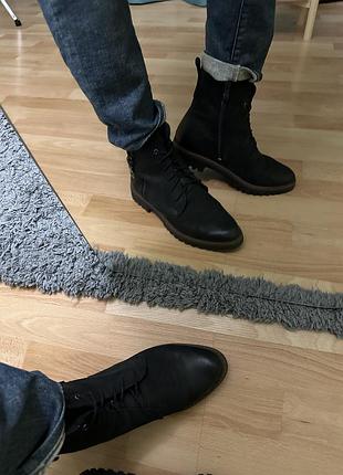 Чорні шкіряні черевики marco tozzi, 37