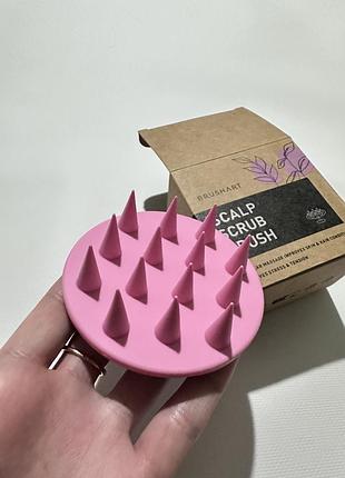 Массажная щетка для мытья волос brushart home salon розовая
