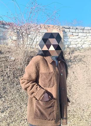 Пальто-рубашка. zara. размер l 2