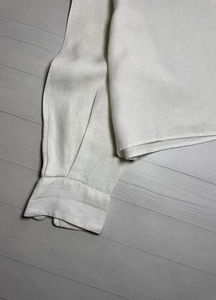 Белая льняная рубашка укороченная zara 8