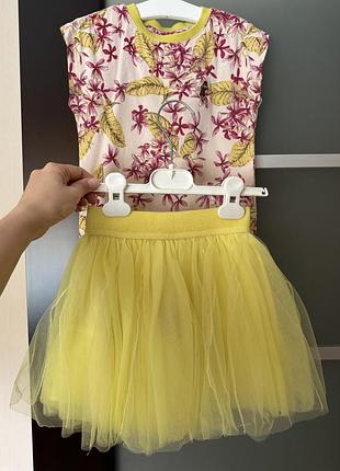 Спідничка  monnalisa, футболочка scotch&soda, джинсова курточка next