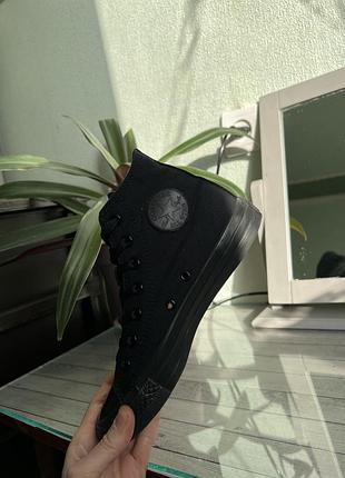 Converse all star “mono black”  женские базовые кроссовки/кеды 5