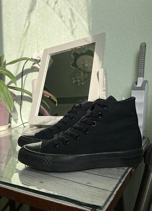 Converse all star “mono black”  женские базовые кроссовки/кеды 4