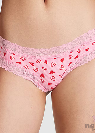 Трусики pink от victoria ́s secret с кружевными вставками, чики.