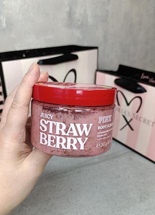 Набор / скраб + лосьон для тела «juicy strawberry». pink. victoria’s secret. оригинал 🇺🇸