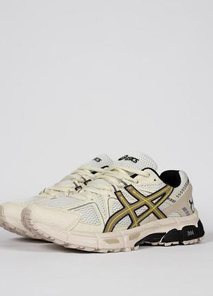 Чоловічі кросівки асікс asics gel-kahana 8 beige white бежеві сітка2 фото
