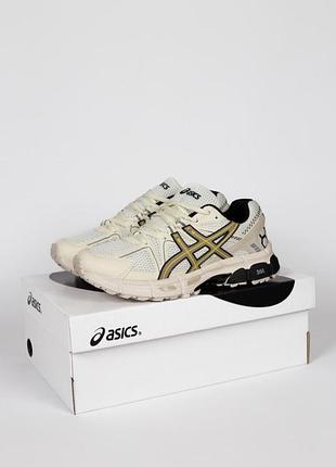 Чоловічі кросівки асікс asics gel-kahana 8 beige white бежеві сітка4 фото