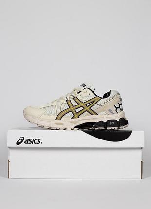Чоловічі кросівки асікс asics gel-kahana 8 beige white бежеві сітка7 фото