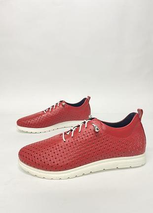 Новые женские туфли спорт комфорт 37 р кожаные красные весенние летние
