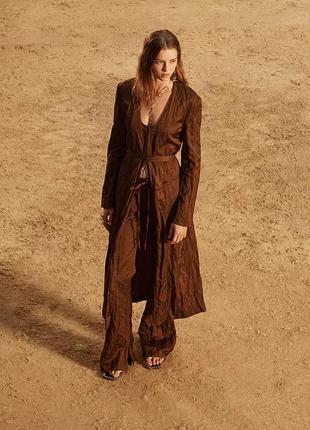 Пальто женское сюртук коричневое zara new