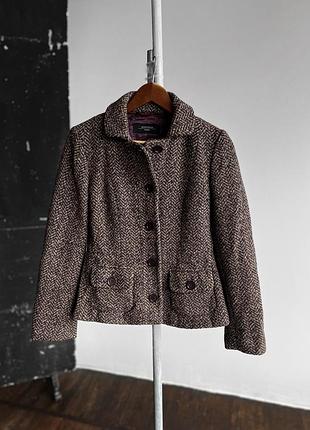 Weekend max mara womens premium tweed woolatch blend collared short coat jacket женский, оригинальный жакет, короткое пальто