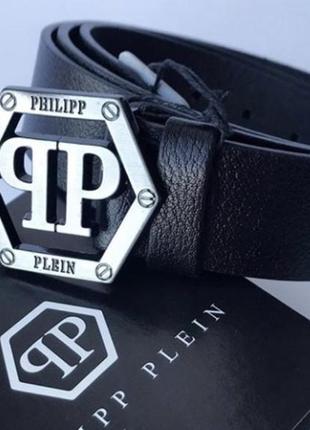 Новый  кожаный ремень philipp plein.1 фото