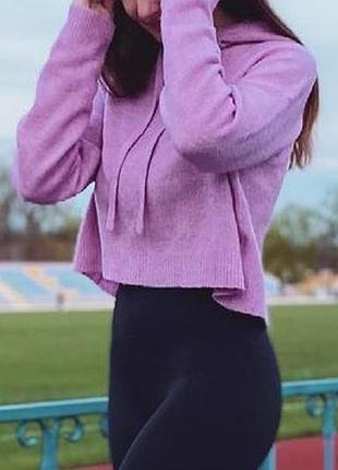 Рожева кофта с капюшоном жіноча
