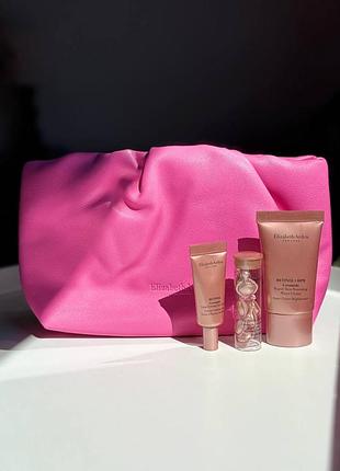 Набір від elizabeth arden крем для обличчя, крем для очей, капсули та косметичка