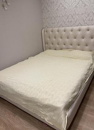Хлопковое покрывало экрю вязанное 180*230