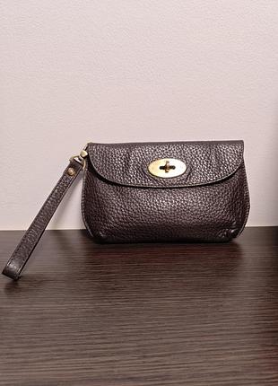 Mulberry кожаный клатч коричневый сумочка