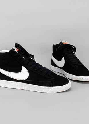 Замшевые высокие кеды nike these blazer mid