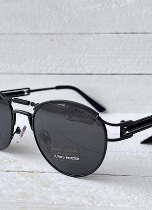 Фирменные круглые очки солнцезащитные marc john polarized mj0743 стэмпанк с пружиной