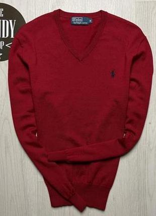 Polo ralph lauren свитер реглан m-l 48 пуловер джемпер кофта красная xl лонгслив с нюансом