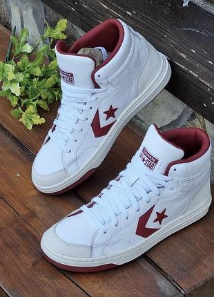 Високі шкіряні білі кеди хайтопи converse pro blaze classic mid 40-41 розмір