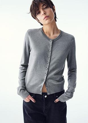 Кофта кардиган zara с жемчужными пуговицами р. l