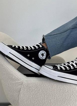 Converse all star platform конверсы на платформе олл стар черные высокие