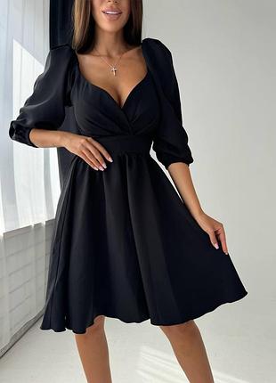 Женское платье короткое вечернее нарядное с декольте выпускной коктейльное