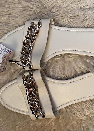 Новые кожаные светлые шлепки мюли 41 р zara 2