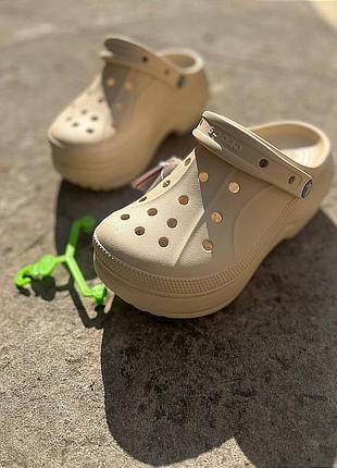 Жіночі крокси сабо на платформі crocs bella clog bone crocs bella clog bone