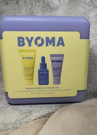 Набір для зволоження шкіри обличчя byoma barrier rescue + repair set