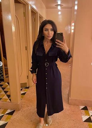 Zara -60% платье миди синяя s, m