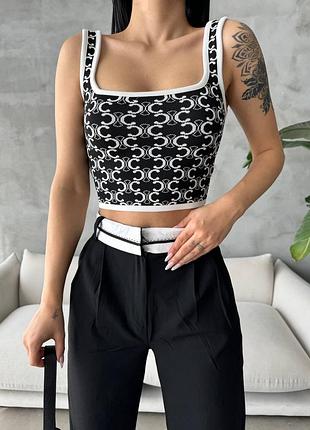 Трикотажный топ🤍🖤