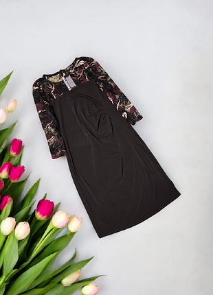 Брендовое платье с полупрозрачными рукавами с вышивкой dorothy perkins этикетка