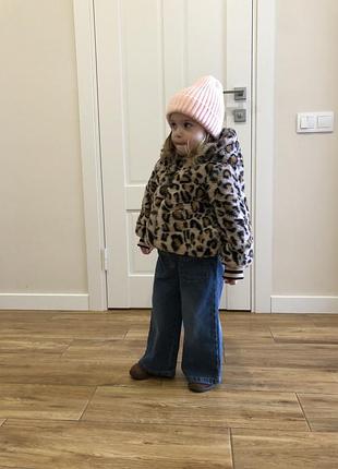 Леопардова шуба-куртка для дівчинки 2-3 роки