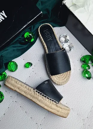 Dkny оригінал чорні шкіряні босоніжки сандалії на платформі