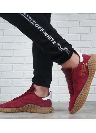 Кроссовки мужские замшевые adidas kamanda ortholite red бордовые