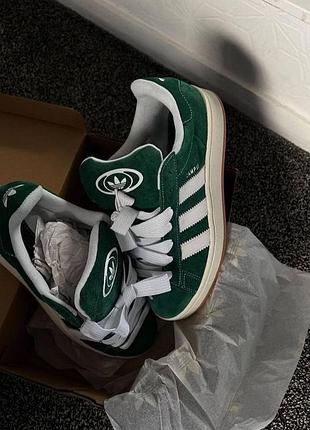 Кроссовки adidas campus dark green white
