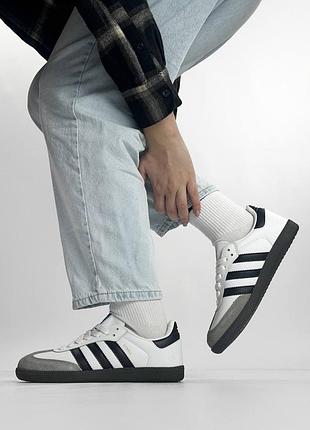 Женские кроссовки adidas samba black white | smb 6