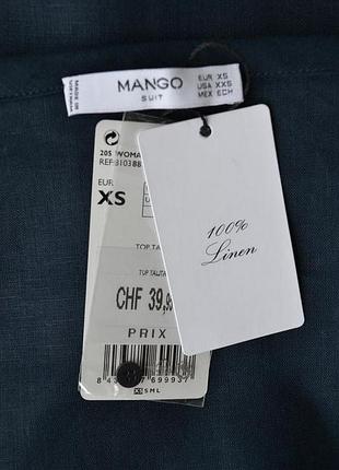 Льняная блуза mango, лен 7