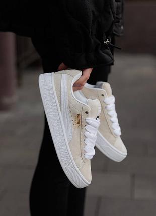 Кроссовки puma suede xl yellow white3 фото