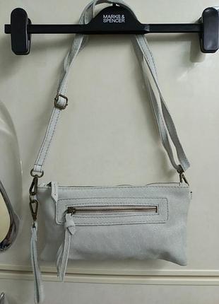 Сумка через плечо кожа замш женская borse pelle италии