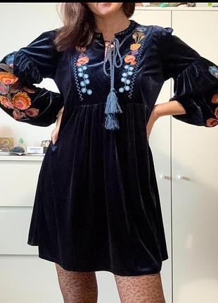 Платье от zara с вышивкой