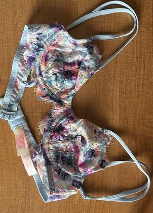 Бюстгальтер pink victoria’s secret в цветочный принт