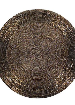 Плейсмат бісер графіт-бронза розмір 35 см в наявності 12 шт  ( 2 комплекта по 6 шт.)