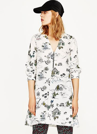Платье от zara/ платье свободного фасона/платье с молнией 7