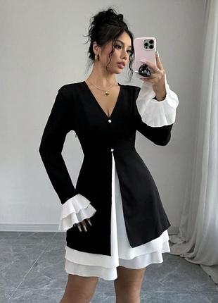Оригинальное нарядное платье мини из костюмки платья необычное 5